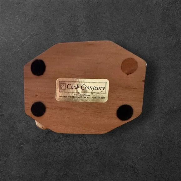 G.H. Cook Company Manatee Mom W/ Baby Fine Art Sculpture Cultured Ivory Figurine - Picture 8 of 8